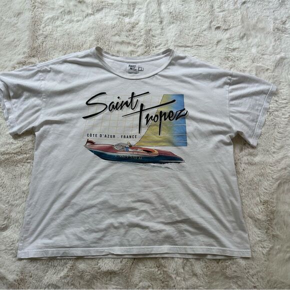 Princess Polly oversized white graphic tee Saint Tropez - Picture 12 of 12